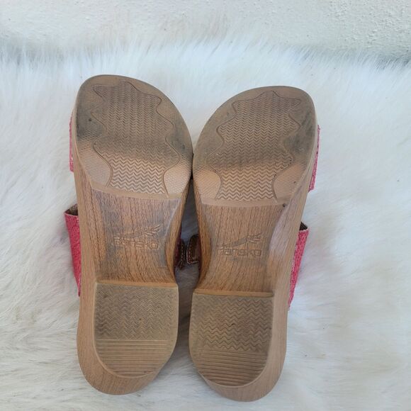 Dansko Sophie Leather Snake Print Red Sandals Clogs Double Strap Wmns 36 / US 6 - Picture 6 of 6